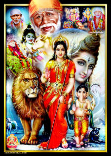 Shakti-Shiva-Durga-Ganesha-Lion-krishna-shirdi-Sai-Baba-Hanuman -Ram -Lakshman Shukra Santoshi Ma
