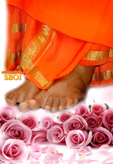 lotus feet of Bhagawan Sri Sathya Sai Baba - wallpaper quote sboi