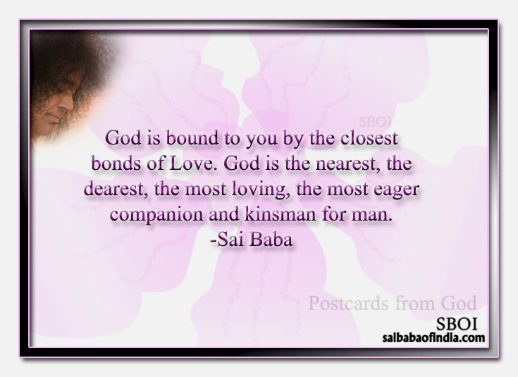Postcards from God  - Bhagawan Sri Sathya Sai Baba's Maxims - Quotes - Sayings
