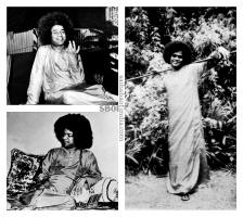 Old black & white photographs of Sri Sathya Sai Baba