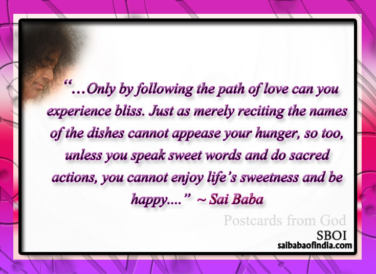 Postcards from God  - Bhagawan Sri Sathya Sai Baba's Maxims - Quotes - Sayings