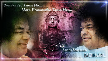 wallpaper Buddha and sathya sai baba