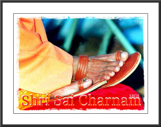 feet - Bhagawan Sri Sathya Sai Baba wearing sandals