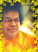 flower frame photo of Bhagawan Sri Sathya Sai Baba
