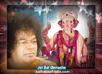 Simply right click &amp; choose email picture... or save the card and send it as email attachment - sboi-animation-sathya-sai-baba-ganesha-wallpaper-poster-photo