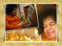 SRI SATHYA SAI BABA READING NEWSPAPER