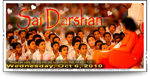 sai-baba-darshan-prasanthi-today-06-10-2010