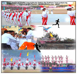 Tue, Jan 11, 2011: Annual Sports and Cultural Meet 2011 of SSSIHL and Sri Sathya Sai Institutions got underway this evening at Sri Sathya Sai Vidyagiri Hill View Stadium in the immediate presence of the Divine Chancellor.