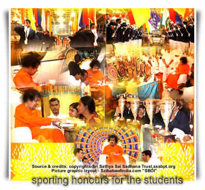 Sat, Jan 15, 2011: Today was the day of sporting honours for the students. Deviating from the customary practice over the years, Bhagawan chose this day to honour sporting heroics of His students, in the valedictory function of the Annual Sports and Cultural Festival held in the Sai Kulwant Hall this evening. 
