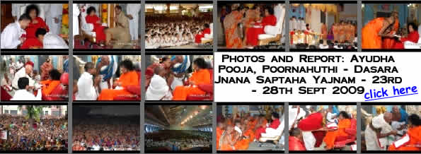 Sai Baba Darshan News & Latest Photo Updates - Ayudha Pooja, Poornahuthi - Dasara Jnana Saptaha Yajnam - 23rd - 28th Sept 2009