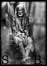 Original & rare photograph of Shirdi Sai Baba. Digitally enhanced print of photo. 