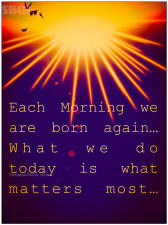 quote - each morning you are born