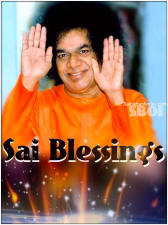 sathya sai baba blessing with both hands - photo closeup