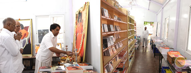 Prasanthi This WeekFacilitating additional service, selling books and audio visual items, a mini Book Stall was opened next to the South Indian Canteen coupon counter, between West 2-3 blocks, on Thursday, 21st June in Prasanthi Nilayam. 