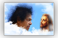 SRI-SATHYA-SAI-BABA-JESUS-CHRIST-LOOKING-AT-EACH-OTHER-FATHER-AND-SON