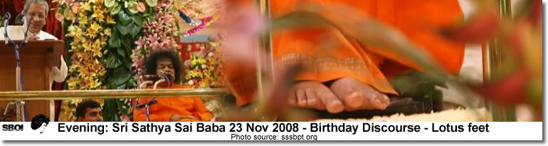 today evening Bhagawan gave His Birthday message 23rd Nov. 2008