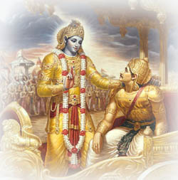Krishna teaching Gita to Arjuna
